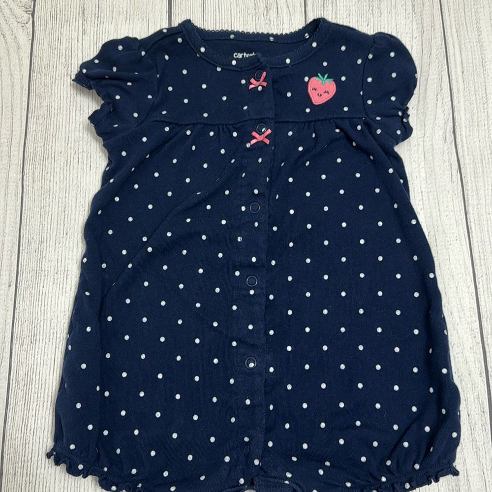Carter’s Baby Girl Polka Dot Strawberry Romper